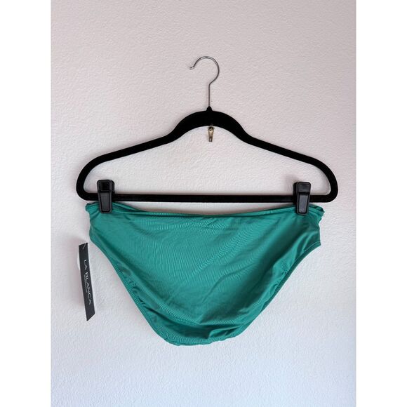 NWT La Blanca Island Goddess Shirred Band Hipster Bikini Bottoms in Calypso Sz 6 - Picture 4 of 10